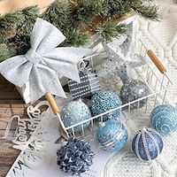 Christmas Decorations Christmas Ball Blue Foam Ball Sequins Ball Christmas Tree Pendant Bow miniinthebox - thumbnail