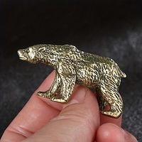 Antique Brass Bear Statue - Copper Animal Decoration for Home Office and Bedroom - Unique Tabletop Sculpture and Household Accessory Lightinthebox - thumbnail