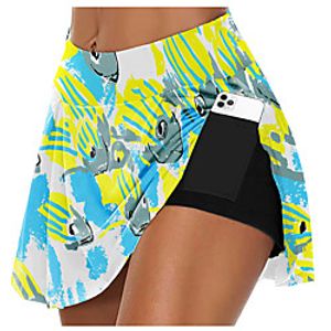21Grams Women's High Waist Athletic Skort Running Skirt 2 in 1 Running Shorts with Built In Shorts Athletic Bottoms 2 in 1 Side Pockets Summer Fitness Gym Workout Running Training Exercise Quick Dry Lightinthebox