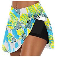 21Grams Women's High Waist Athletic Skort Running Skirt 2 in 1 Running Shorts with Built In Shorts Athletic Bottoms 2 in 1 Side Pockets Summer Fitness Gym Workout Running Training Exercise Quick Dry Lightinthebox - thumbnail