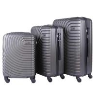 PARA JOHN 3-Piece Hard side ABS Luggage Trolley Set 20/24/28 Inch DARK GREY