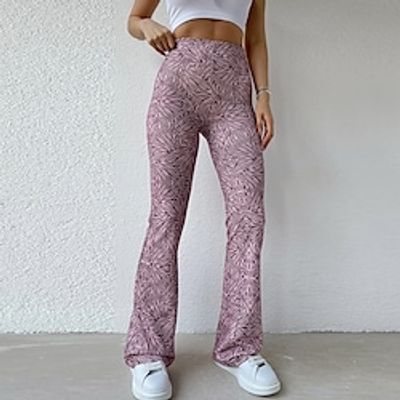 Women's Straight Pink Blue Casual Street Casual Full Length Zebra S M L Lightinthebox
