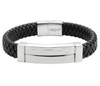 Zippo 2007174, 20 Cm Steel Bar Braided Leather Bracelet - 130004996