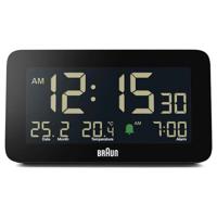 Braun Digital Alarm Clock BC10B, LCD Display, Date & Month Display, Crescendo Alarm, Indoor Temperature Display, 5 Min Touch Snooze, Auto-Brightness Display, 10 Sec Backlight With Delay, 2 Year Guarantee, Black - thumbnail