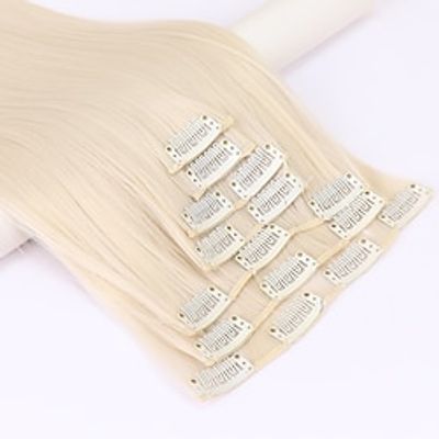 Synthetic Extentions Straight kinky Straight Synthetic Hair 24 inch Hair Extension Clip In Clip In  On 7 Pcs Soft Silky Smooth All Lightinthebox