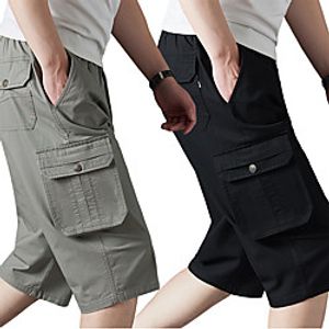 Men's Hiking Shorts Summer Outdoor Regular Fit Ripstop Quick Dry Multi Pockets Breathable Cotton Below Knee Capri Pants Bottoms Army Green Black Grey Light Grey Khaki Work Hunting Fishing XL XXL XXXL Lightinthebox