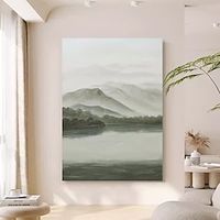 Abstract Landscape painting Hand painted Green Forest Oil Painting Planting wall Painting for Living Room Decor Painting Fashion Art tree Custom Painting Christmas Gift Lightinthebox