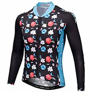 21Grams Men's Long Sleeve Cycling Jersey Winter Summer Fleece Spandex Polyester Black Bike Jersey Top Mountain Bike MTB Road Bike Cycling Thermal Warm UV Resistant Anatomic Design Sports Clothing miniinthebox