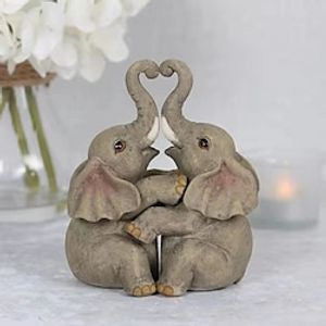 Creative Love Animal Hug Statue Resin Crafts Elephant Couple Hug Statue Wedding Anniversary Gift Birthday Home Decor Lightinthebox
