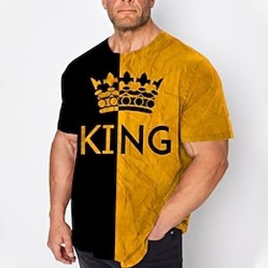 Men's Plus Size T shirt Tee Big and Tall Graphic Crew Neck Short Sleeve Spring  Summer Fashion Streetwear Basic Comfortable Casual Sports Tops miniinthebox