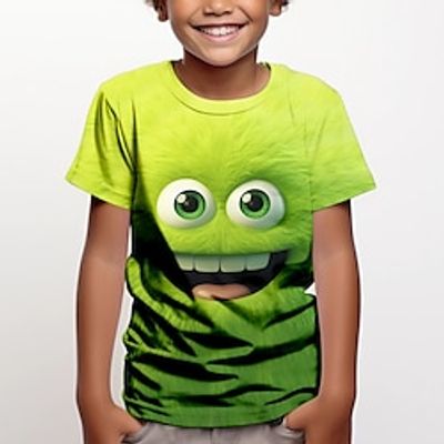 Boys 3D Cartoon Tee Shirt Short Sleeve 3D Print Summer Spring Active Sports Fashion Polyester Kids 3-12 Years Crew Neck Outdoor Casual Daily Regular Fit miniinthebox