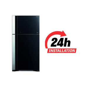 Hitachi 565Ltr Inverter Glass Refrigerator RVG710PUK7GBK , Glass Black