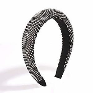boderier rhinestone bejewelled padded headband celebrity ladies hair accessories velvet hair band headpiece (black) Lightinthebox