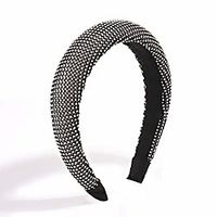 boderier rhinestone bejewelled padded headband celebrity ladies hair accessories velvet hair band headpiece (black) Lightinthebox - thumbnail