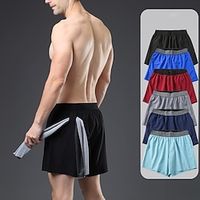 Men's Athletic Shorts Running Shorts Gym Shorts Going out Weekend Breathable Quick Dry Elastic Waist Front Pocket Straight Leg Plain Short Gymnatics Activewear Wine Red Black Lightinthebox - thumbnail