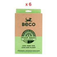 Beco Pets Unscented Poop Bags with Handle 120pcs Pack Of 6