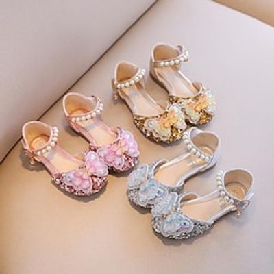 Girls' Flats Daily Glitters Dress Shoes Lolita PU Breathability Non-slipping Cosplay Big Kids(7years ) Little Kids(4-7ys) Toddler(2-4ys) School Wedding Party Walking Shoes Dancing Pearl Buckle Lightinthebox