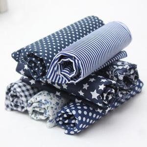 7 Pcs Dark Blue Series Fabric Thin DIY Bundle For Sewing Dolls Crafts