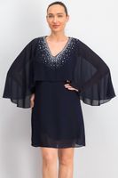 Womens Rhinestone Detail Dress  Navy - thumbnail