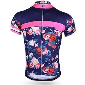 21Grams Men's Cycling Jersey Short Sleeve Bike Top with 3 Rear Pockets Mountain Bike MTB Road Bike Cycling Breathable Quick Dry Moisture Wicking Reflective Strips Blue Pink Polyester Spandex Sports Lightinthebox