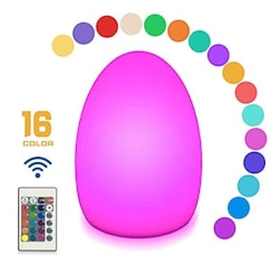 16 Color Full Color Remote Control Dinosaur Egg Lamp Outdoor LED Egg Shaped Bar Table Lamp Restaurant Bar Table Lamp Remote Control Charging Table Lamp Creative Lamp Small Night Lamp 1PC Lightinthebox