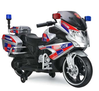 Megastar Ride On Police Force 12V Electric Motorcycle Rechargeable Battery Operated Bike For Kids - Silver (UAE Delivery Only) Megastar Ride On Police Force 12V Electric Motorcycle Rechargeable Battery Operated Bike For Kids - Silver (UAE Delivery Only)