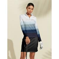 Women's Golf Polo Shirt Blue Long Sleeve Top Ladies Golf Attire Clothes Outfits Wear Apparel - thumbnail