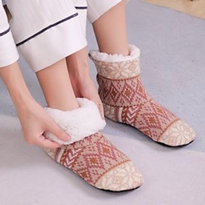 Autumn and Winter Women S Mid Length Plush and Thick Floor Socks Adult Warmth Glue Anti Slip Socks Indoor Shoes Socks and Foot Warmers Lightinthebox