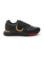 Gancini Black Leather Sneakers - thumbnail