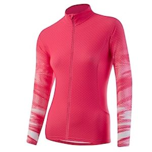 21Grams Women's Cycling Jersey Long Sleeve Bike Top with 3 Rear Pockets Mountain Bike MTB Road Bike Cycling Quick Dry Moisture Wicking Dark Navy Red Graffiti Sports Clothing Apparel / Stretchy miniinthebox