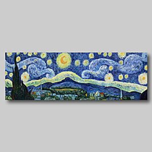 Hand Painted Van Gogh Museum Quality Oil Painting - Abstract Landscape Starry Night Modern Large Rolled Canvas Lightinthebox