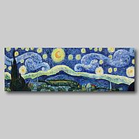 Hand Painted Van Gogh Museum Quality Oil Painting - Abstract Landscape Starry Night Modern Large Rolled Canvas Lightinthebox - thumbnail