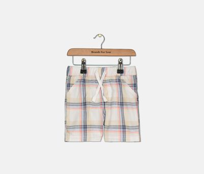 Toddler Boys Plaid Cotton Shorts Bright White Toddler Boys Plaid Cotton Shorts Bright White