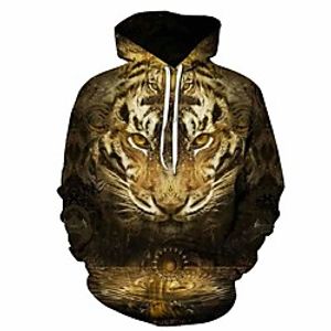 Inspired by Animal Tiger Cosplay Costume Hoodie Plush Fabric 3D Printing Hoodie For Women's / Men's miniinthebox