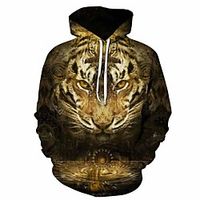 Inspired by Animal Tiger Cosplay Costume Hoodie Plush Fabric 3D Printing Hoodie For Women's / Men's miniinthebox - thumbnail