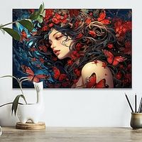 People Wall Art Canvas Beautiful Woman Prints and Posters Portrait Pictures Decorative Fabric Painting For Living Room Pictures No Frame miniinthebox