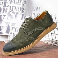 Men's Oxfords Derby Shoes Brogue Walking Casual Christmas Daily Xmas Leather Comfortable Booties  Ankle Boots Loafer Black A Sand color Black Spring Fall Lightinthebox - thumbnail