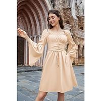 Renaissance Dress Women Bell Long Sleeve Medieval Dress Square Neck Skater Dress with Pockets Lightinthebox - thumbnail