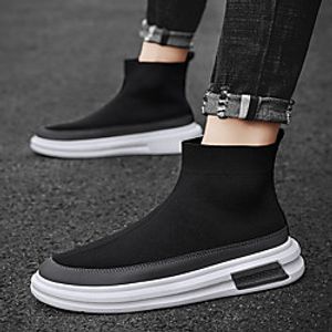 Men's Boots Vintage Classic Chinoiserie Daily Outdoor Tissage Volant Non-slipping Wear Proof Booties  Ankle Boots Black and White Gray Black Fall Lightinthebox