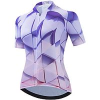 21Grams Women's Short Sleeve Cycling Jersey Summer Spandex Blue Bike Top Mountain Bike MTB Road Bike Cycling Quick Dry Moisture Wicking Sports Clothing Apparel / Stretchy / Athleisure miniinthebox - thumbnail