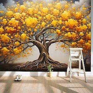 Plants Wallpaper Mural Tree of Life Wall Covering Sticker Peel and Stick Removable PVC/Vinyl Material Self Adhesive/Adhesive Required Wall Decor for Living Room Kitchen Bathroom miniinthebox