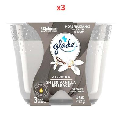 Glade Alluring Sheer Vanilla Embrace Candle 193G Pack Of 3 Glade Alluring Sheer Vanilla Embrace Candle 193G Pack Of 3