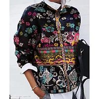 Women's Sweatshirt Jacket Floral Graphic Prints Patchwork Print Daily Weekend 3D Print Casual Streetwear Hoodies Sweatshirts  Blue Blushing Pink Gray Lightinthebox - thumbnail