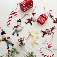 Santa Claus Iron Art Painted Small Pendant Christmas Gift Box Crutch Mini Mailbox Christmas Decoration Christmas Tree Pendant Lightinthebox - thumbnail