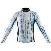 Men's Cycling Jersey Long Sleeve Bike Jersey with 3 Rear Pockets Mountain Bike MTB Road Bike Cycling Cycling Breathable Ultraviolet Resistant Quick Dry Sky Blue White Polyester Sports Clothing Apparel Lightinthebox - thumbnail