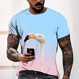 Men's T shirt Tee Tee Graphic Round Neck Blue Short Sleeve 3D Print Casual Daily 3D Print Tops Fashion Cool Designer Comfortable / Summer / Summer miniinthebox