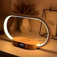 LED Desk Lamp Multifunction Wireless Fast Charge with Clock Display USB Powered Touch Dimming Learning Eye Protection Night Light Lightinthebox