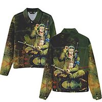 Inspired by One Piece Roronoa Zoro Anime Cartoon Cloth Denim Jacket Harajuku Graphic Coat For Women's Men's Couple's miniinthebox - thumbnail