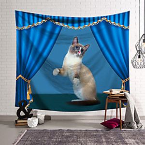 Circus Curtain Wall Tapestry Art Decor Blanket Curtain Hanging Home Bedroom Living Room Decoration Polyester Cat miniinthebox