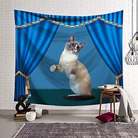 Circus Curtain Wall Tapestry Art Decor Blanket Curtain Hanging Home Bedroom Living Room Decoration Polyester Cat miniinthebox - thumbnail